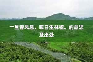 一旦春风息，暖日生林樾。的意思及出处
