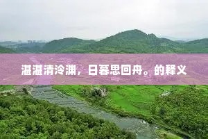 湛湛清泠渊，日暮思回舟。的释义