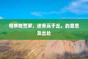相携眺荒冢，迷骨高于丘。的意思及出处
