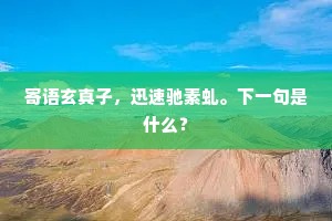 寄语玄真子，迅速驰素虬。下一句是什么？