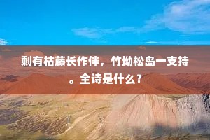 剩有枯藤长作伴，竹坳松岛一支持。全诗是什么？