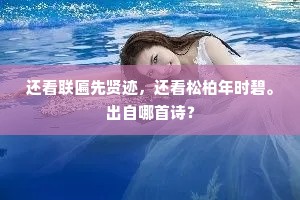 还看联匾先贤迹，还看松柏年时碧。出自哪首诗？