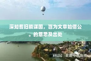 深知耆旧能谋国，岂为文章始借公。的意思及出处