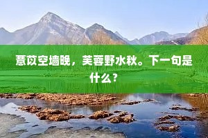 薏苡空墙晚，芙蓉野水秋。下一句是什么？