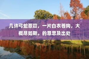 几许弓蛇薏苡，一片白衣苍狗，大概尽如斯。的意思及出处