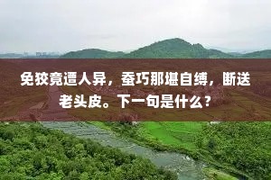 免狡竟遭人异，蚕巧那堪自缚，断送老头皮。下一句是什么？