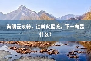 海隅云汉转，江畔火星流。下一句是什么？
