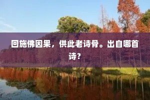 回施佛因果，供此老诗骨。出自哪首诗？