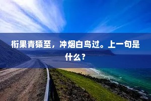 衔果青猿至,冲烟白鸟过。上一句是什么? 衔果青猿至,冲烟白鸟过。上一句是什么?