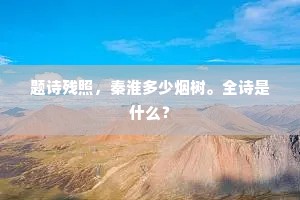 题诗残照，秦淮多少烟树。全诗是什么？