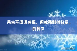 吊古不须深感慨，但教残剩付归奚。的释义