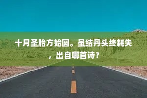 十月圣胎方始圆。虽结丹头终耗失，出自哪首诗？