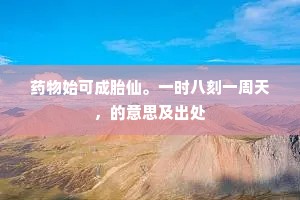 药物始可成胎仙。一时八刻一周天，的意思及出处
