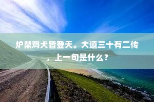 炉鼎鸡犬皆登天。大道三十有二传，上一句是什么？