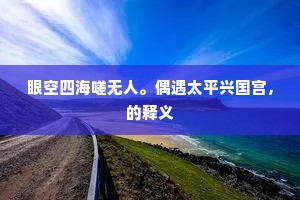 眼空四海嗟无人。偶遇太平兴国宫，的释义