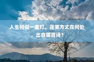 人生何似一盏灯。蓬莱方丈在何处，出自哪首诗？