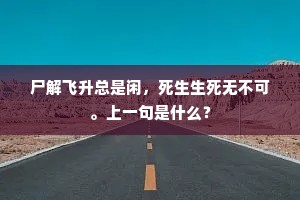 尸解飞升总是闲，死生生死无不可。上一句是什么？