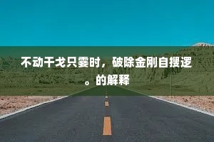 不动干戈只霎时，破除金刚自搜逻。的解释