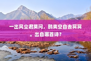 一出风尘君莫问，鸱夷空自去冥冥。出自哪首诗？