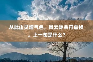 从此山灵增气色，风云际会符嘉祯。上一句是什么？