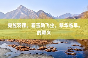 霓旌羽葆。看玉勒飞尘，翠华临早。的释义