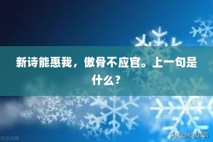 新诗能惠我，傲骨不应官。上一句是什么？