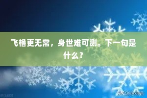 飞橹更无常，身世难可测。下一句是什么？