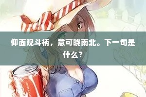 仰面观斗柄，意可晓南北。下一句是什么？