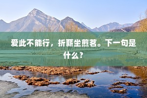 爱此不能行，折薪坐煎茗。下一句是什么？