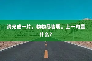 清光成一片，物物尽皆明。上一句是什么？