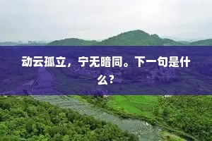 动云孤立，宁无暗同。下一句是什么？