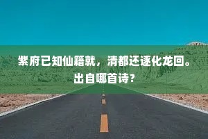 紫府已知仙籍就，清都还逐化龙回。出自哪首诗？
