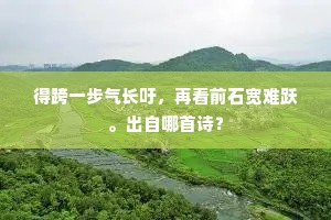 得跨一步气长吁，再看前石宽难跃。出自哪首诗？