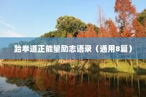 跆拳道正能量励志语录（通用8篇）