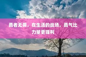 勇者无畏，在生活的战场，勇气比力量更锋利