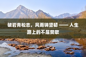 破岩青松志，风雨铸坚韧 —— 人生路上的不屈赞歌