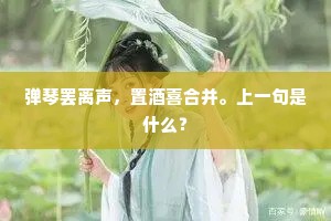弹琴罢离声，置酒喜合并。上一句是什么？