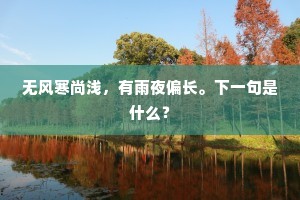 无风寒尚浅，有雨夜偏长。下一句是什么？