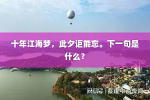 十年江海梦，此夕讵能忘。下一句是什么？
