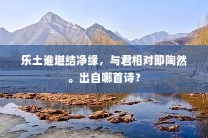 乐土谁堪结净缘，与君相对即陶然。出自哪首诗？