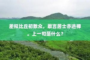 差拟比丘初散众，敢言居士亦逃禅。上一句是什么？