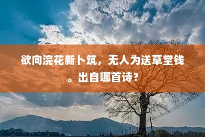 欲向浣花新卜筑，无人为送草堂钱。出自哪首诗？