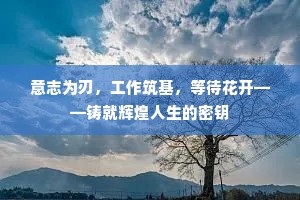 意志为刃，工作筑基，等待花开——铸就辉煌人生的密钥