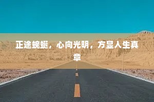 正途蜿蜒，心向光明，方显人生真章