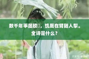 数千年事屡胶轕，饥鹰在臂随人掣。全诗是什么？