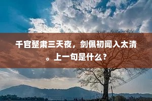 千官整肃三天夜，剑佩初闻入太清。上一句是什么？