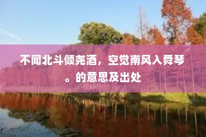 不闻北斗倾尧酒，空觉南风入舜琴。的意思及出处