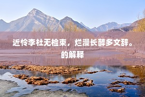 近怜李杜无检束，烂漫长醉多文辞。的解释