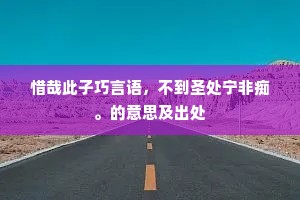 惜哉此子巧言语，不到圣处宁非痴。的意思及出处