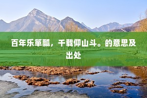 百年乐箪瓢，千载仰山斗。的意思及出处